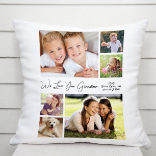 Grandma We Love You Photos Personalised Cushion