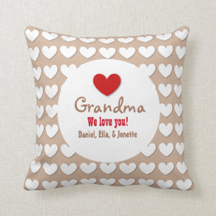 GRANDMA We Love You with Hearts C07A Cushion