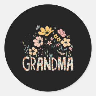 Grandma Wildflower Cute Floral Mothers Day For Gra Classic Round Sticker