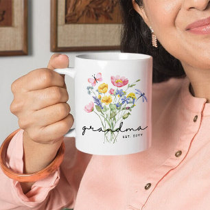 Grandma Wildflower Elegant Minimalist Coffee Mug