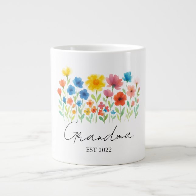 Grandma Wildflower Mug | Custom Est. Year -  (Front)