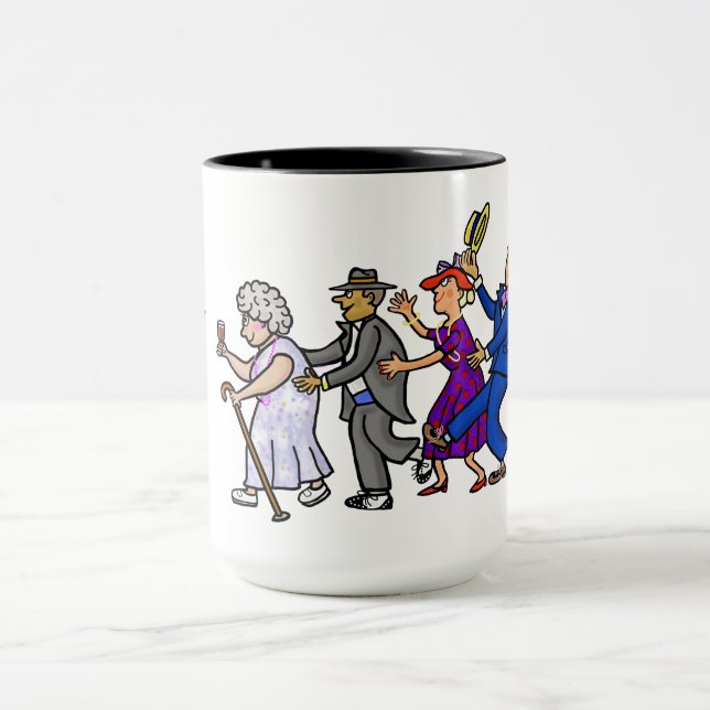 Grandma with Cane  Leading Conga Line Mug (Center)