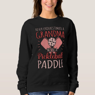 Grandma With Pickleball Paddle Sports Player Coach Sweatshirt
