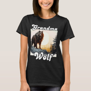 Grandma Wolf Matching Family Tribe Wolves Moon Wif T-Shirt