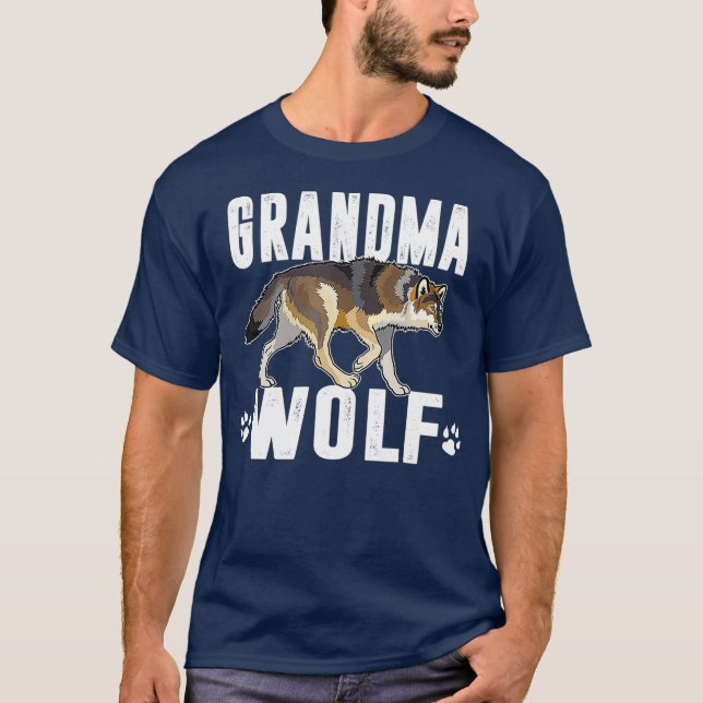 Grandma Wolf  Matching Family Tribe Wolves T-Shirt (Front)