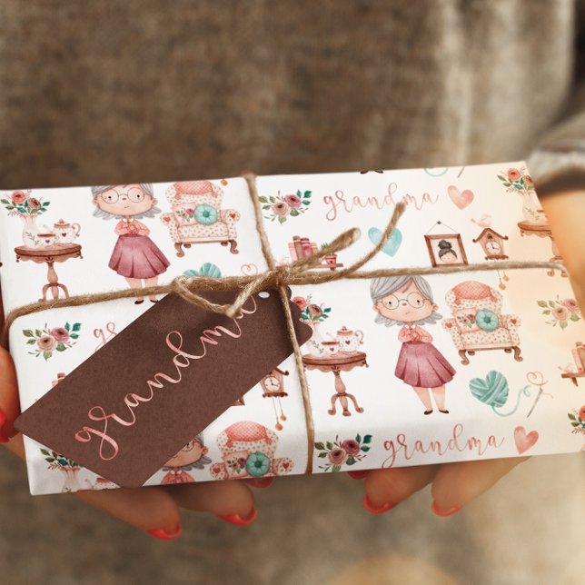 Grandma Wrapping Paper Flat Sheet Set of 3 (Celebrate grandma with these cute wrapping paper sheets! )