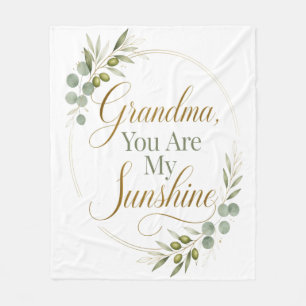 Grandma, You Are My Sunshine Fleece Blanket
