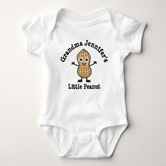Grandma (Your Name -'s ) Little Peanut Baby Bodysuit (Front)