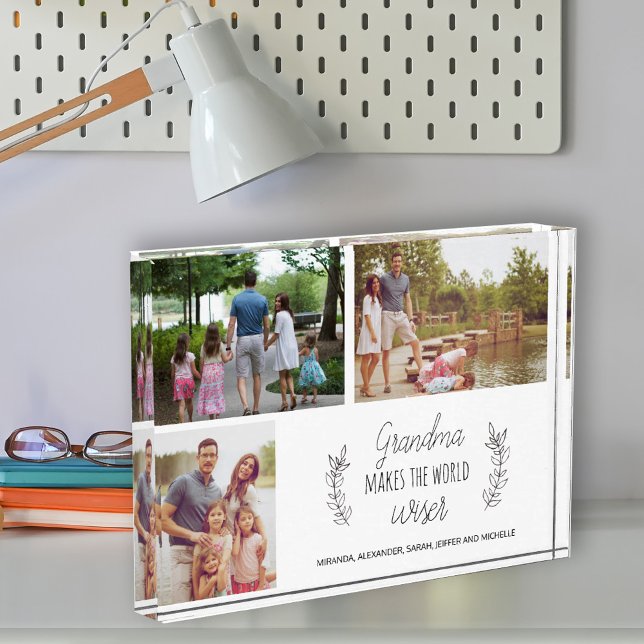 Grandma your photo collage grandparents day gift block (Creator Uploaded)