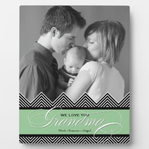 Grandma Zig Zag Chevron Modern Personalised Photo Plaque