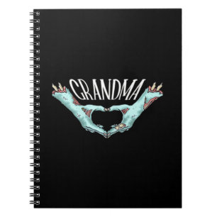 Grandma Zombie Hand Heart Halloween Costume Family Notebook