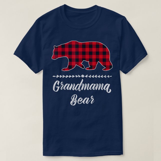 Grandmama Bear Red Buffalo Check Plaid Fun Grandma T-Shirt (Design Front)
