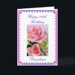 Grandma's 100th Birthday Card<br><div class="desc">Picture of pink and blue flowers on white background. "Happy 100th Birthday grandma"  "We are so blessed to have you in our lives! We love you!" Personalize your message!   Photography by Maria Santos (Lusinhas do Sul)</div>