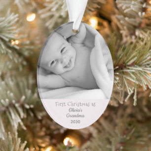 Grandma's 1st Christmas Personalised Photo Name Ornament