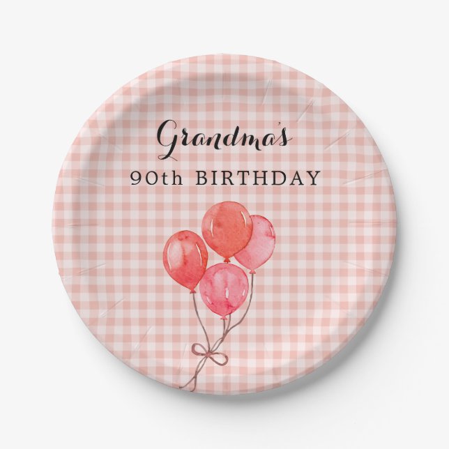 Grandma's 90th Birthday Paper Plate (Front)