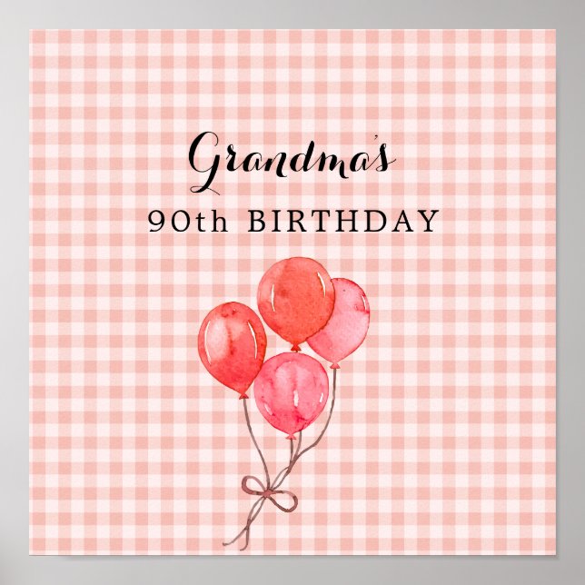 Grandma's 90th Birthday Poster (Front)