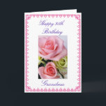 Grandma's 95th Birthday Card<br><div class="desc">Picture of pink and blue flowers on white background. "Happy 95th Birthday grandma!";  "Have a beautiful day grandma! We love you!" Personalise your message!   Photography by Maria Santos (Lusinhas do Sul)</div>