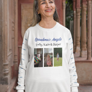 Grandma's Angels Personalised Photo and Names T-Shirt