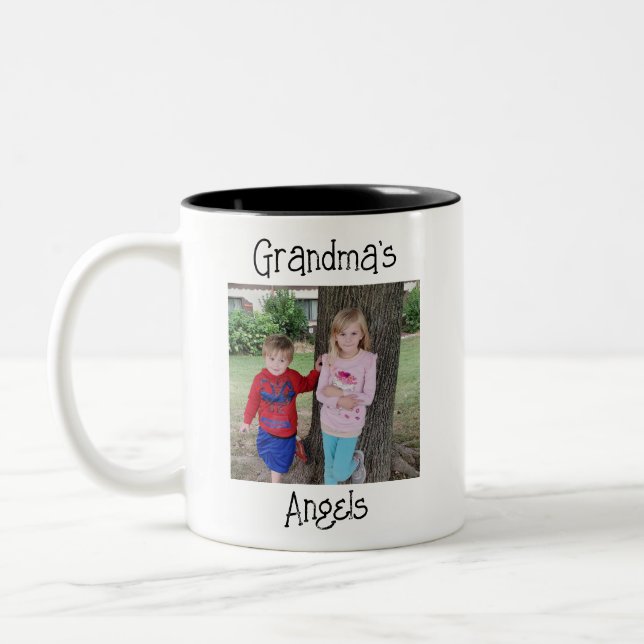 Grandma's Angels Personalised  Two-Tone Coffee Mug (Left)