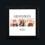 Grandma's Angels Photo Collage Foliage Jewellery Gift Box<br><div class="desc">Custom Multi-Photo Collage Jewellery Keepsake Box.  Grandma Gift.  3 Photos.  Grandma's Angels.  Grandma can be changed to any name.  Foliage.</div>