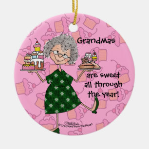 Grandmas Are Sweet Ceramic Ornament