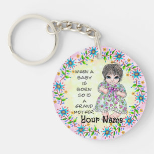 Grandmas Baby Girl   Key Ring
