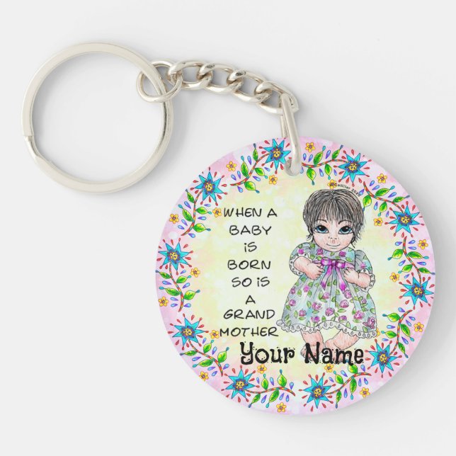 Grandmas Baby Girl   Key Ring (Front)