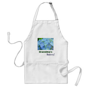 Grandma's Bakery! apron Blue Hydrangea Flowers