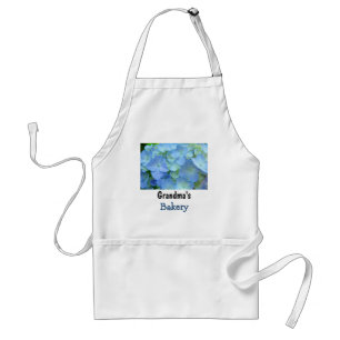 Grandma's Bakery aprons Blue Floral Hydrangeas
