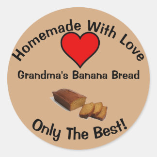 Grandma's Banana Bread Classic Round Sticker