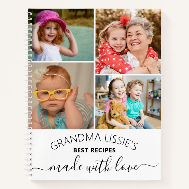 Grandma's Best Recipes Cookbook 5 Photo Collage Notebook (Front)