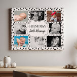 Grandma's Blessings Doodle Hearts Photo Faux Canvas Print<br><div class="desc">Celebrate the love and warmth of Grandma with this personalised photo collage canvas print. Featuring a collection of your cherished photos surrounded by a playful design of doodle hearts and the heartwarming phrase "Grandma's blessings fill our hearts, " this artwork is a treasured keepsake for any home.</div>