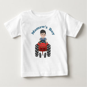 Grandmas Boy Tractor Baby T-Shirt