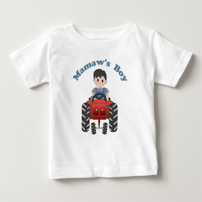 Grandmas Boy Tractor Baby T-Shirt (Front)