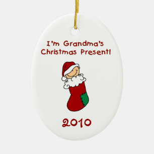 Grandma's Christmas Present Baby Ornament