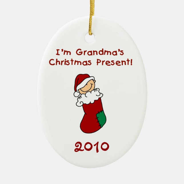 Grandma's Christmas Present  Baby Ornament (Front)