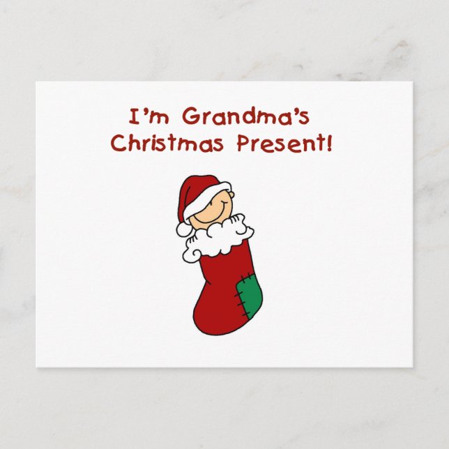 Grandma's Christmas Present Tshirts and Gifts Holiday Postcard (Front)