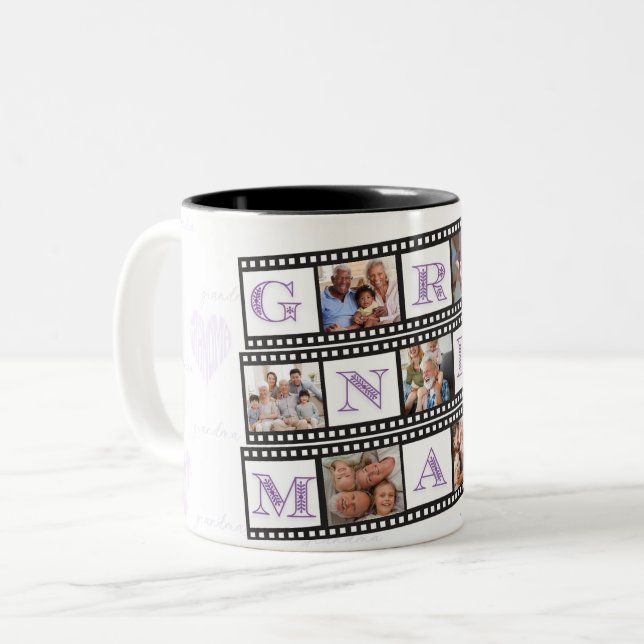 Grandma's Coffee Cup Personalised with 7 Photos! (Front Left)