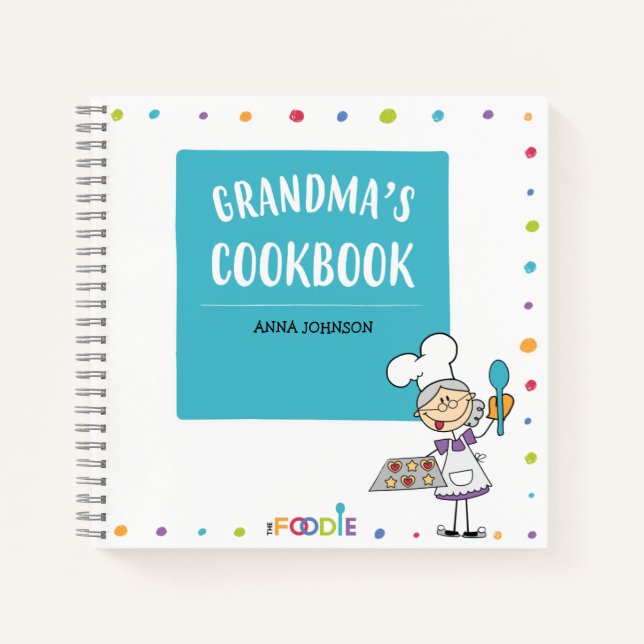  GRANDMA'S COOKBOOK Personalised Blank Recipe Book (Front)