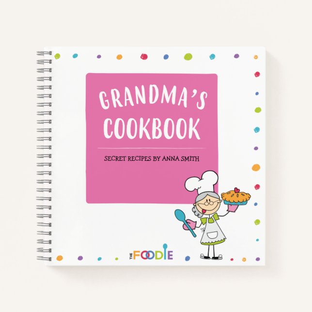  GRANDMA'S COOKBOOK Personalised Blank Recipe Book (Front)