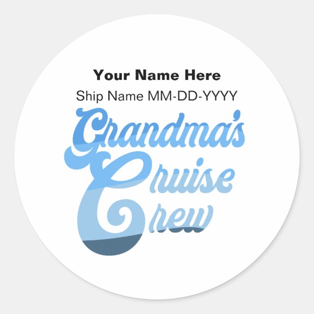Grandma's Cruise Crew Classic Round Sticker (Front)
