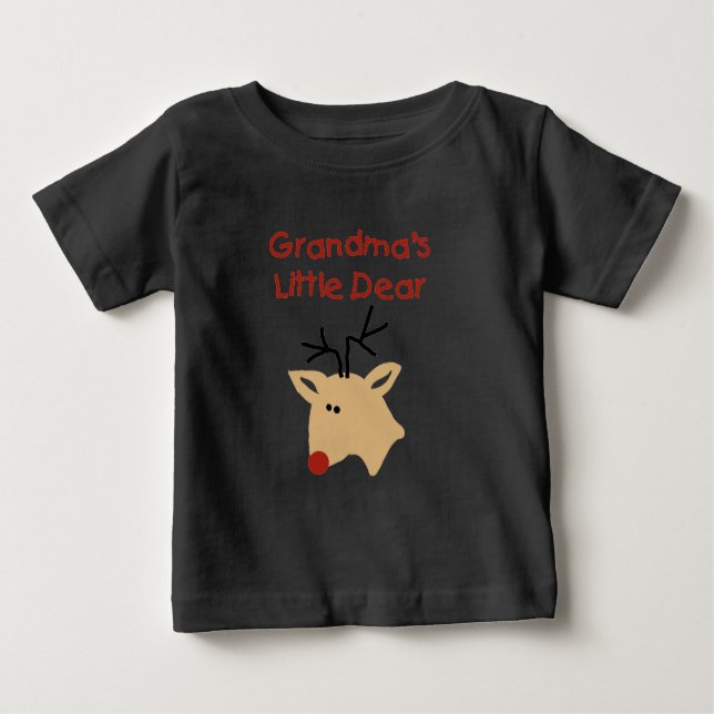 Grandma's Dear Grandma Deer Christmas Baby T-Shirt (Front)