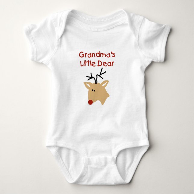 Grandma's Dear Grandma Deer Holidays Baby Bodysuit (Front)