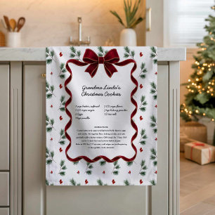 Grandma's Family Recipe Christmas Kitchen Towel