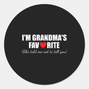 Grandma's Favorite Grandchild Quote Baby Classic Round Sticker