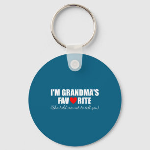 Grandma's Favorite Grandchild Quote Baby Key Ring