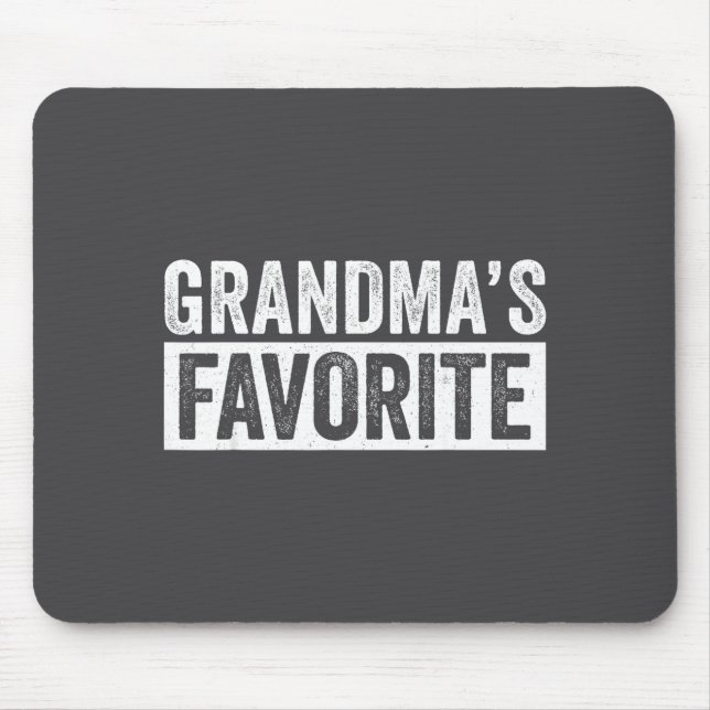 Grandmas Favorite Grandson Funny Granhild Granddau Mouse Pad (Front)
