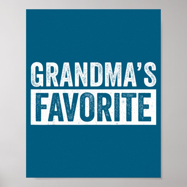 Grandmas Favorite Grandson Funny Granhild Granddau Poster (Front)