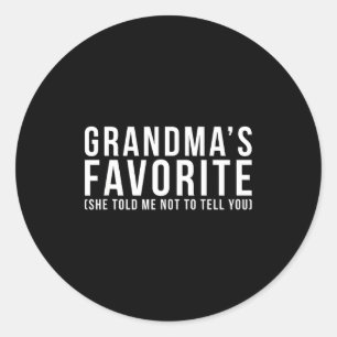 Grandma's Favorite T, Grandson Or Granddaughter  Classic Round Sticker