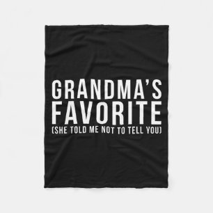 Grandma's Favorite T, Grandson Or Granddaughter  Fleece Blanket